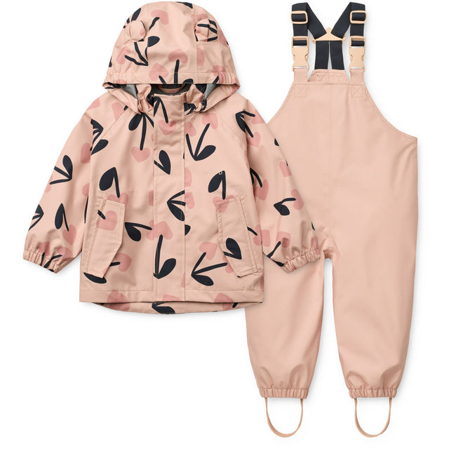 LIEWOOD Mega Cherry Heart/ Rosey Mix Manu Regntøj Sæt