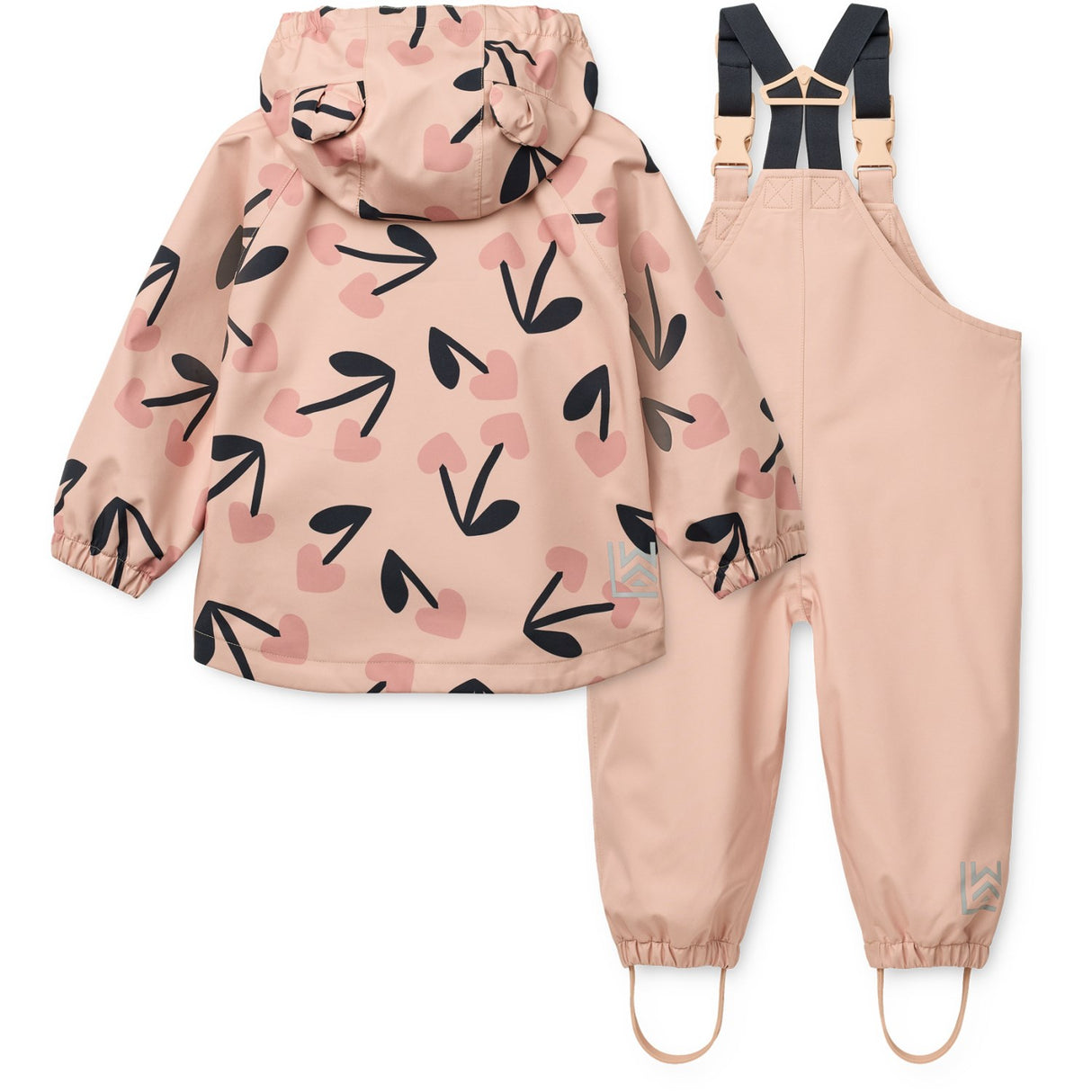 LIEWOOD Mega Cherry Heart/ Rosey Mix Manu Regntøj Sæt