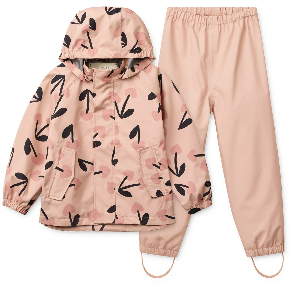 LIEWOOD Mega Cherry Heart/ Rosey Mix Pedia Regntøj Sæt
