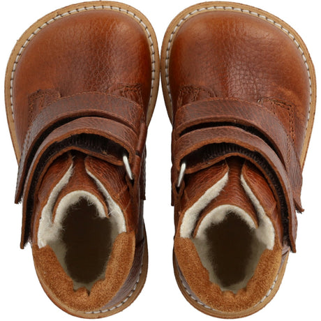 Angulus Cognac/Cognac Begynder Tex-Støvle Med Velcrolukning