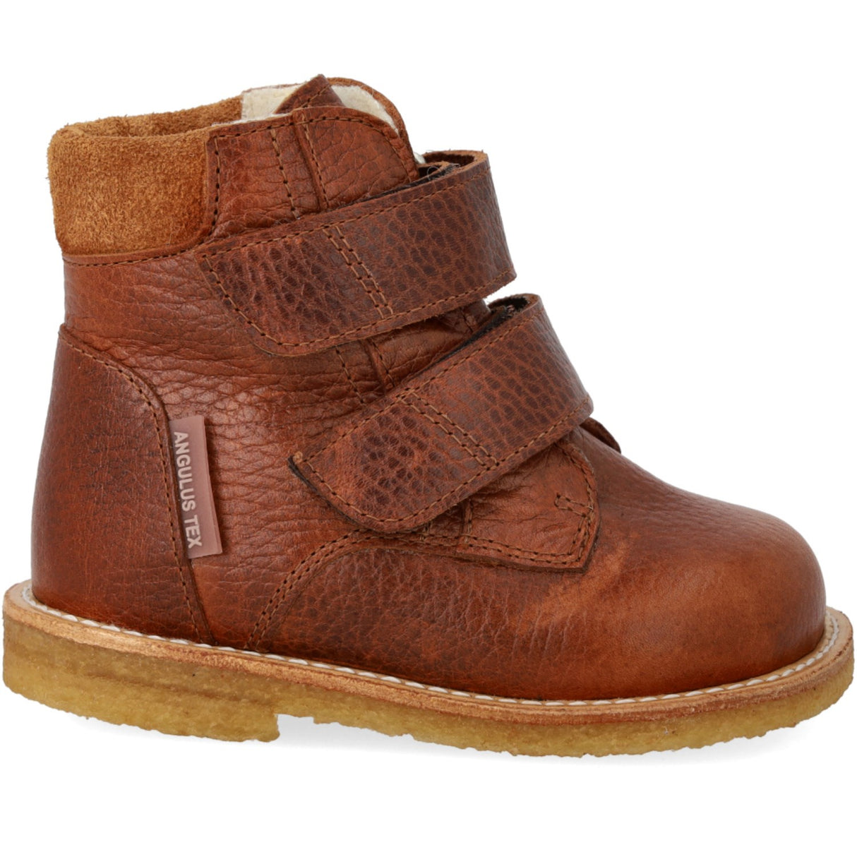 Angulus Cognac/Cognac Begynder Tex-Støvle Med Velcrolukning