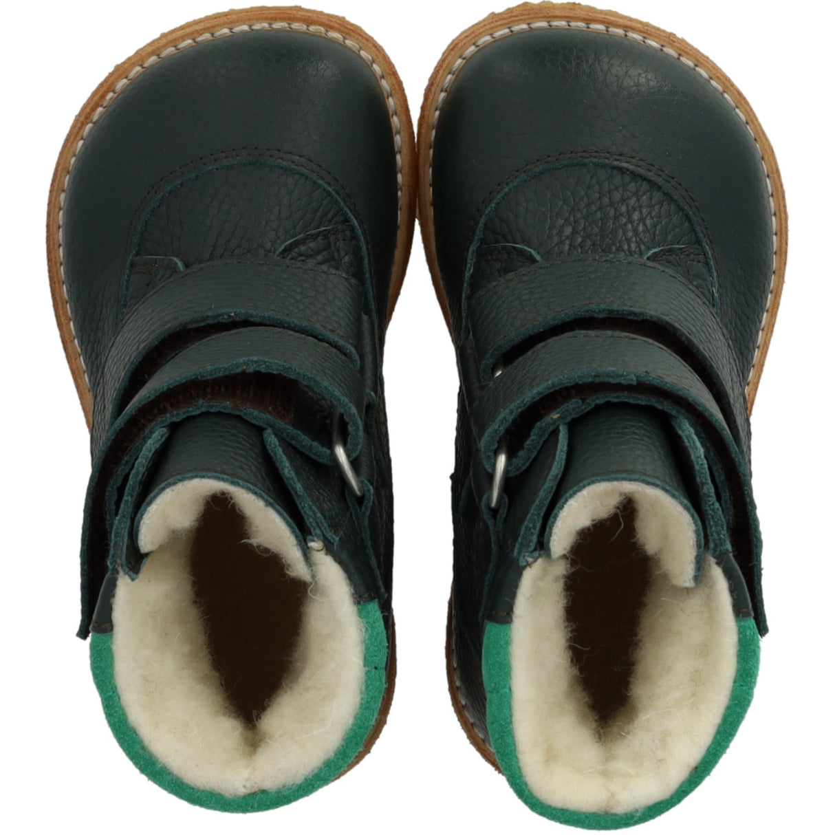 Angulus Deep Teal/Grass Green Tex-Støvle Med Velcrolukning