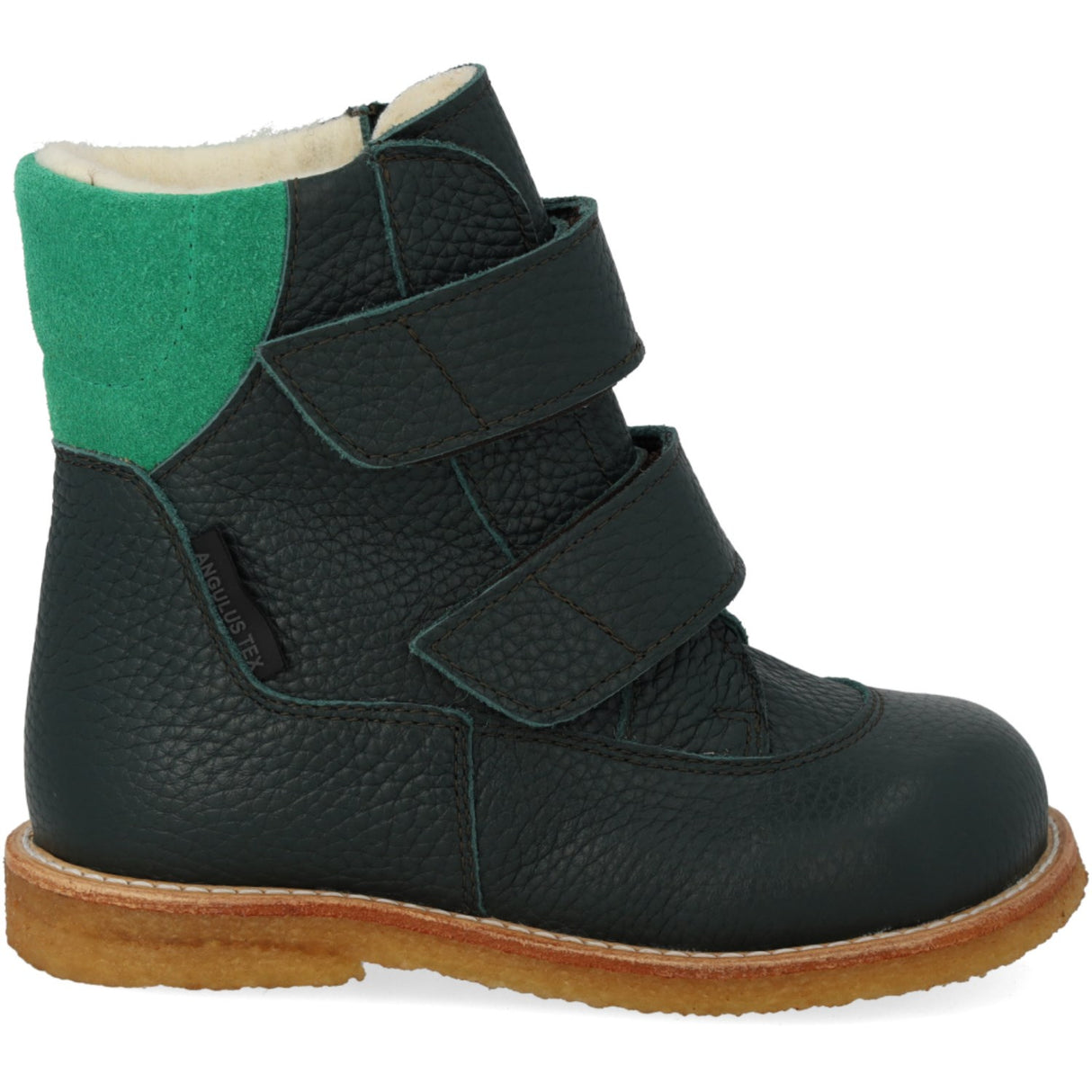 Angulus Deep Teal/Grass Green Tex-Støvle Med Velcrolukning