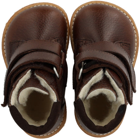 Angulus Dark Brown/Dark Brown Begynder Tex-Støvle Med Velcrolukning