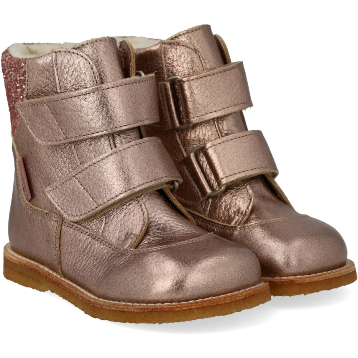 Angulus Rose Copper/Rose Glitter Tex-Støvle Med Glitter Og Velcro