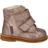Angulus Rose Copper/Rose Glitter Tex-Støvle Med Glitter Og Velcrolukning