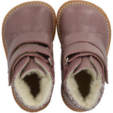 Angulus Faded Rose/Blossom Glitter Tex-Støvle Med Glitter Og Velcrolukning