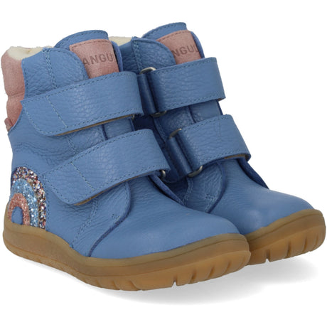Angulus Blue Daisy/Faded Rose Tex-Støvle Med Funklende Glitterregnbue