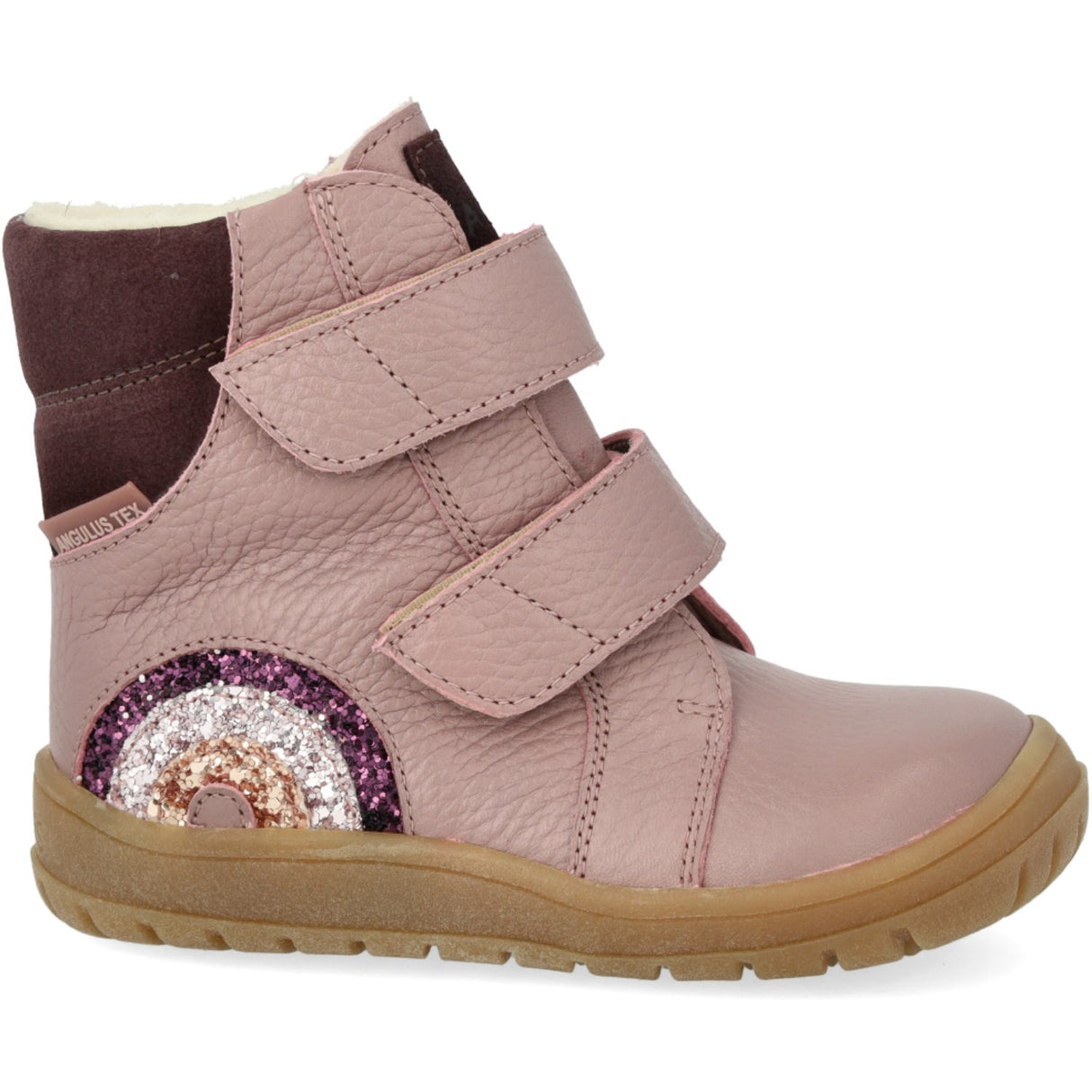 Angulus Faded Rose/Aubergine TEX-støvle Med Funklende Glitterregnbue