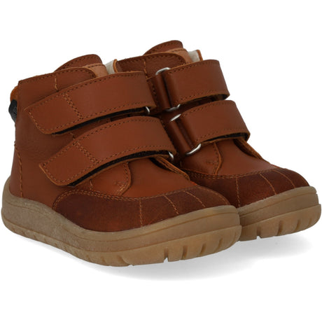 Angulus Cognac/Cognac/Tan Begynder Tex-Støvle Med Kontraststikninger