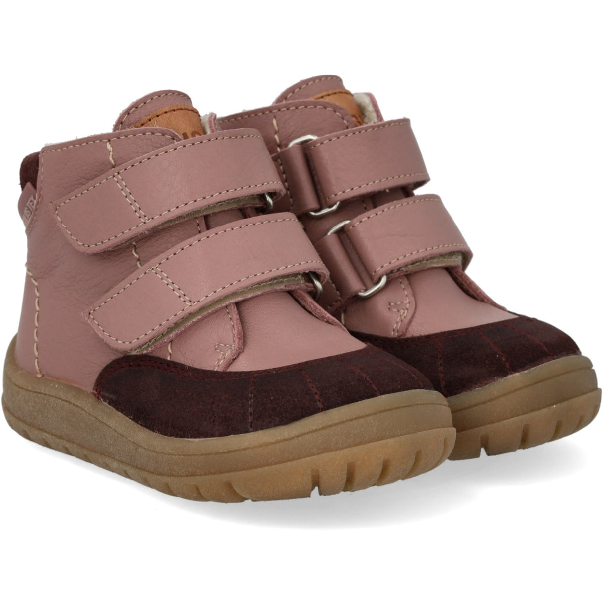 Angulus Aubergine/Faded Rose/Tan Begynder Tex-Støvle Med Kontraststikninger