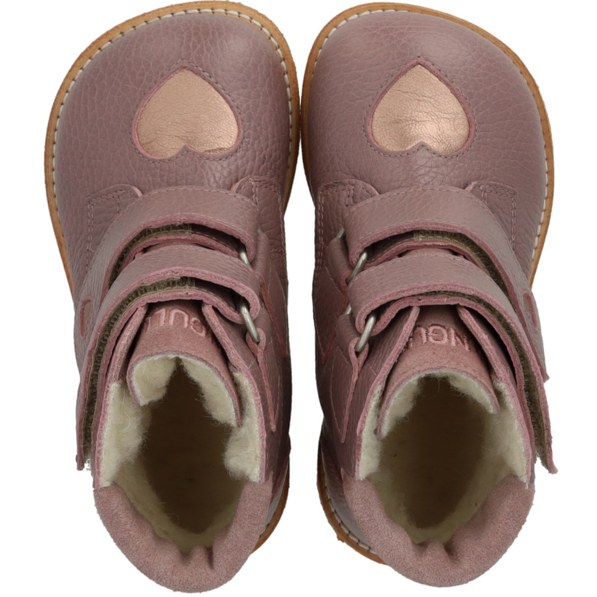 Angulus Faded Rose/Rose Copper/Faded Rose Tex-Støvle Med Funklende Glitterhjerter
