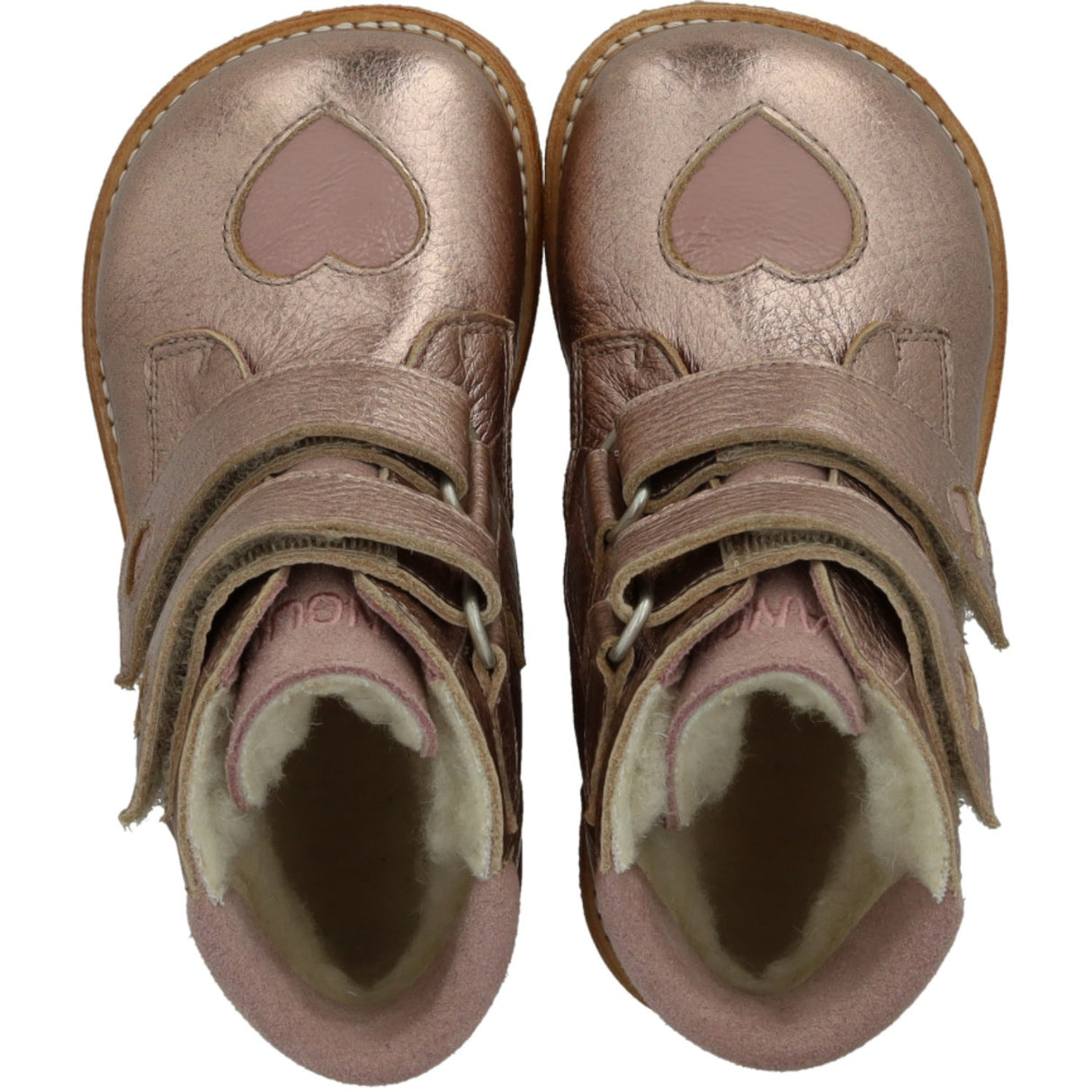 Angulus Rose Copper/Rosebud/Faded Rose Tex-Støvle Med Funklende Glitterhjerter