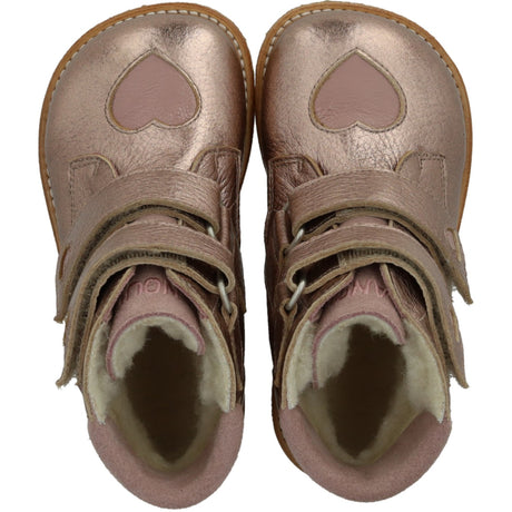 Angulus Rose Copper/Rosebud/Faded Rose Tex-Støvle Med Funklende Glitterhjerter
