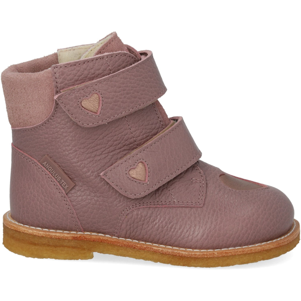 Angulus Faded Rose/Rose Copper/Faded Rose Tex-Støvle Med Funklende Glitterhjerter