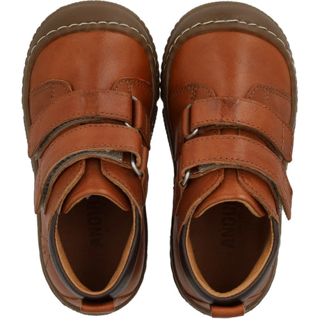 Angulus Cognac/Dark Brown Velcro Støvle Med Forstærket Tå