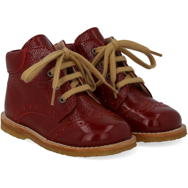 Angulus Cranberry Klassisk Snøresko Med Brogue Detaljer