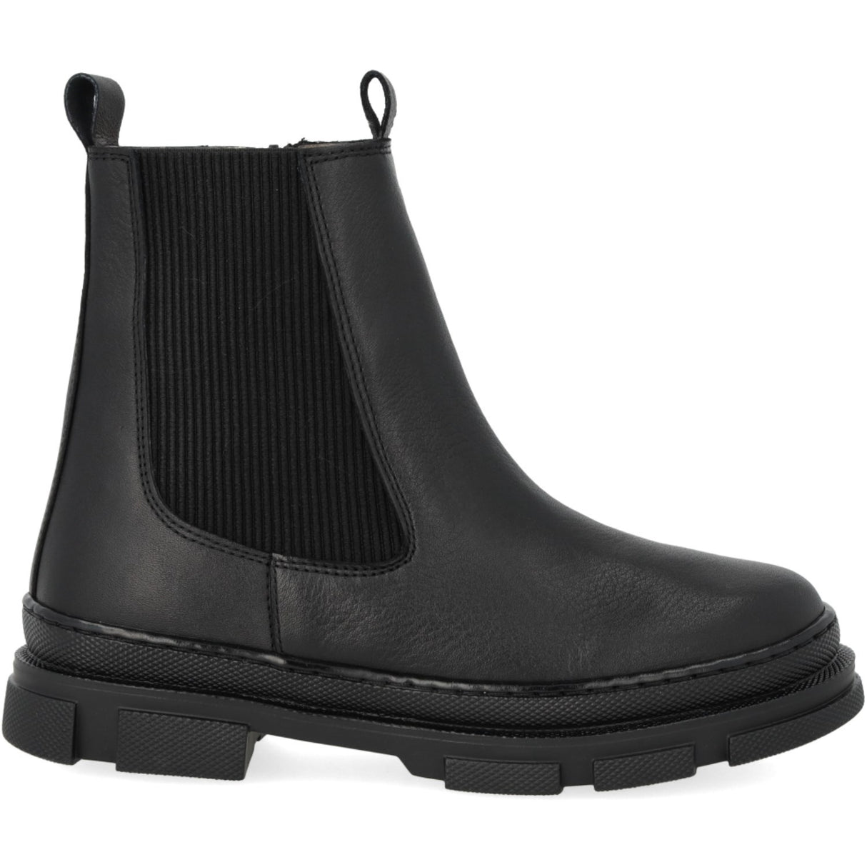 Angulus Black/Black Støvlet Med Elastik Og Lynlås