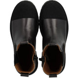 Angulus Black/Black Shine/Black Elastic Chelsea Støvle Med Tådetalje