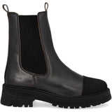 Angulus Black/Black Shine/Black Elastic Chelsea Støvle Med Tådetalje