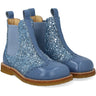 Angulus Blue Daisy/Blue Ice/Blue Elastic Chelsea Støvle Med Glitter Og Brogues Detaljer