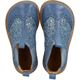 Angulus Blue Daisy/Blue Ice/Blue Elastic Chelsea Støvle Med Glitter Og Brogues Detaljer