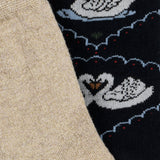 Konges Sløjd Navy/Off White 2 Pak Jacquard Swan Strømper