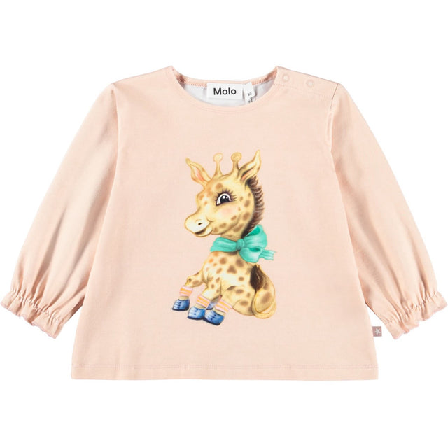 Molo Blush Giraffe Elina T-shirt Long Sleeves