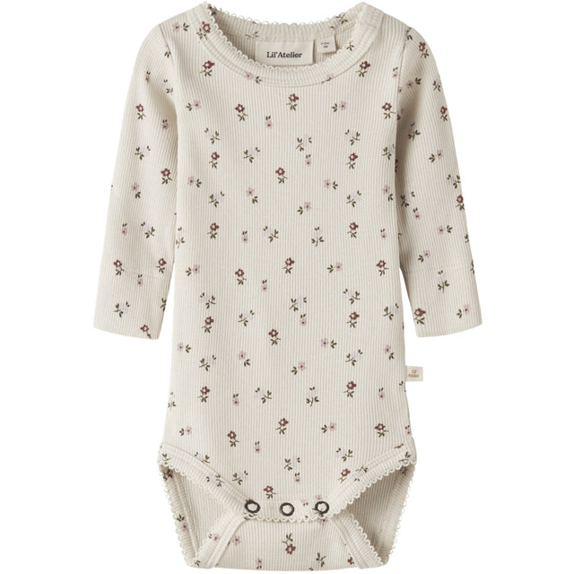 Lil'Atelier Turtledove Floral -Nbfgago Ls Slim Body Lil Noos
