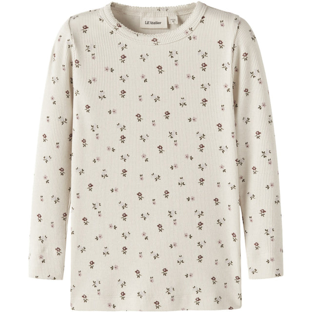 Lil'Atelier Turtledove Floral Nmfgago Ls Slim Top Lil Noos