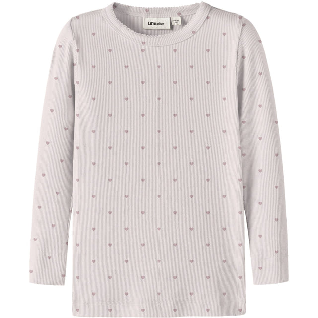 Lil'Atelier Hushed Violet Heart Nmfgago Ls Slim Top Lil Noos