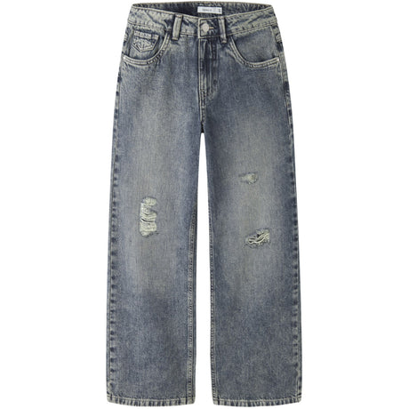 Name It Vintage Medium Blue Denim Nkfrose Wide Hw Jeans Destr 1411-Be Noos