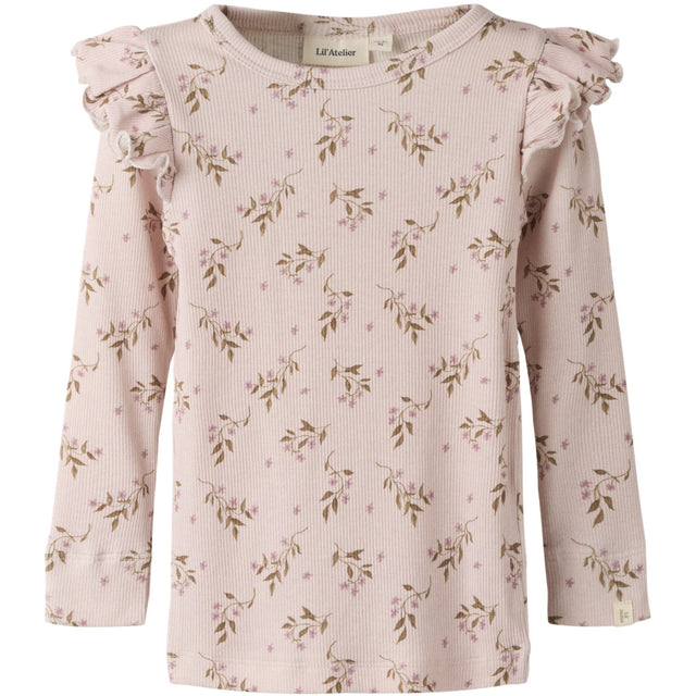 Lil'Atelier Hushed Violet Flowers Nmfgavo Eko Ls Slim Top Lil Noos