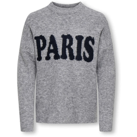kids ONLY Grey Melange Paris/Dark Navy Kogjerico L/S Pullover Vd Knt