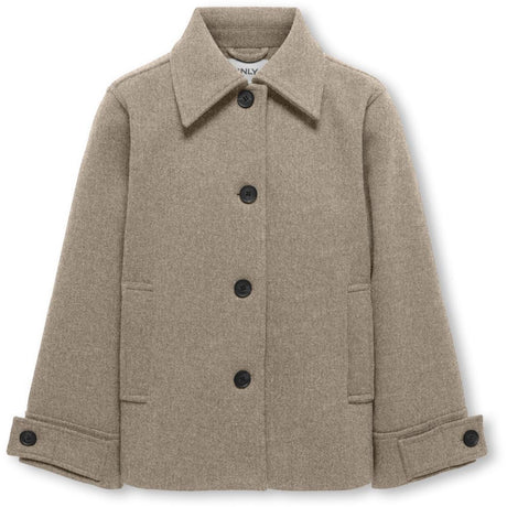 kids ONLY Taupe Gray Melange Kogadina Life Kort Jakke Vd Otw