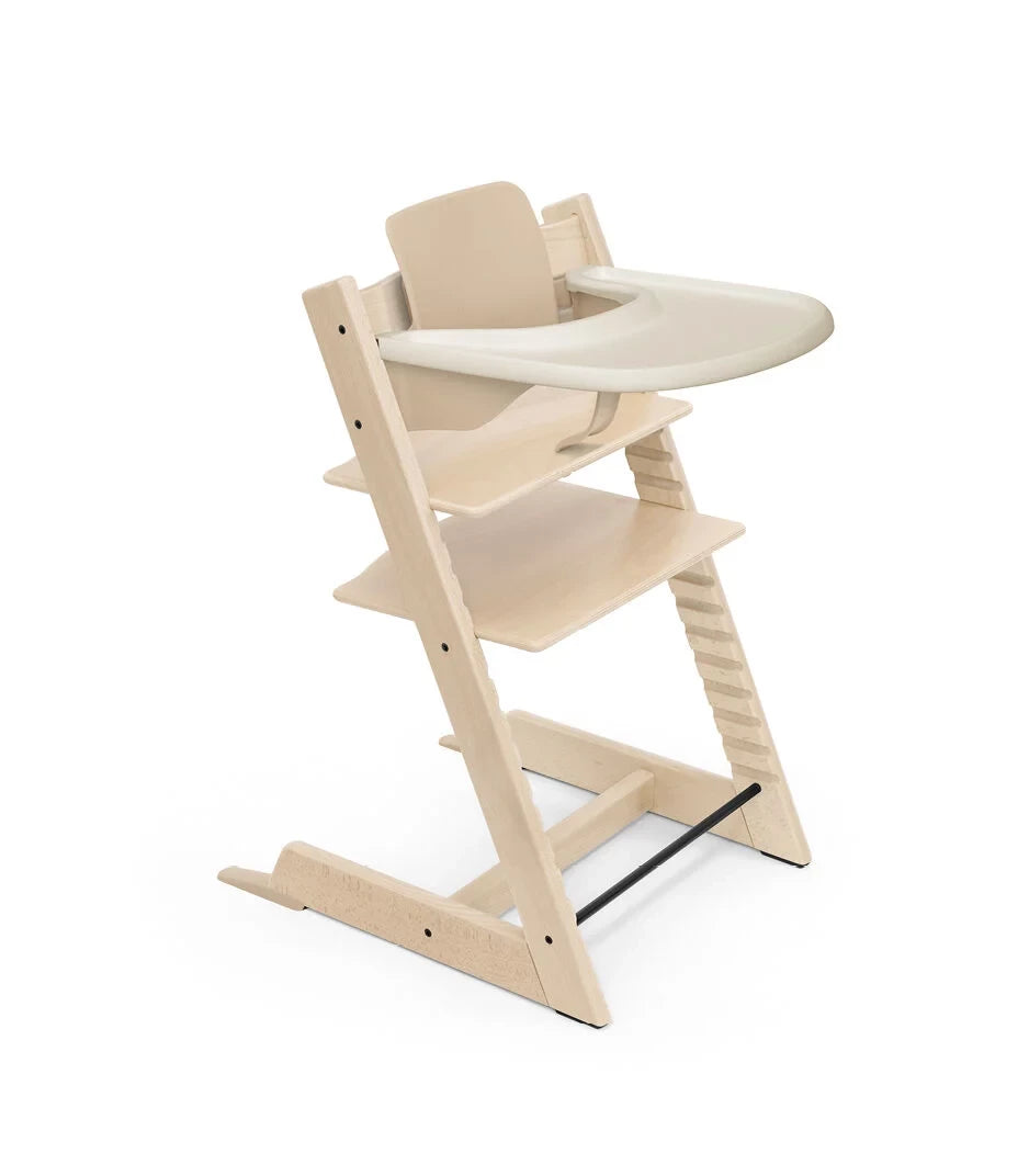 Stokke® Natural/White Tripp Trapp® Højstol + Baby Set² + Bakke Bundle