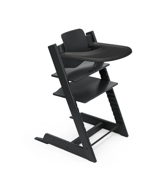 Stokke® Black Tripp Trapp® Højstol + Baby Set² + Bakke Bundle