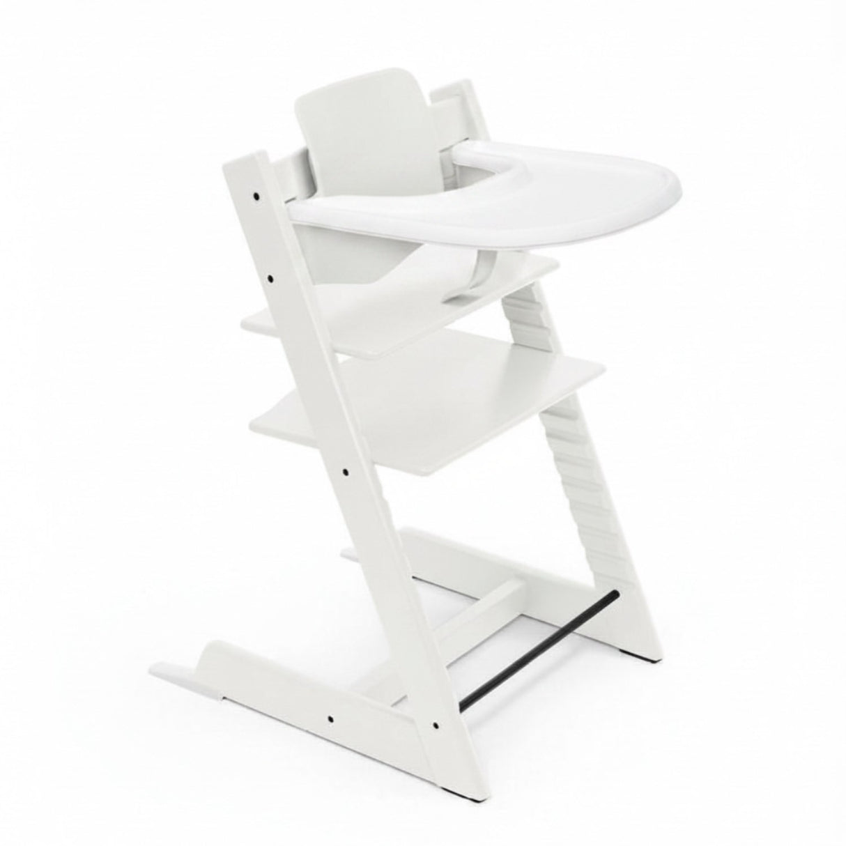 Stokke® White Tripp Trapp® Højstol + Baby Set² + Bakke Bundle