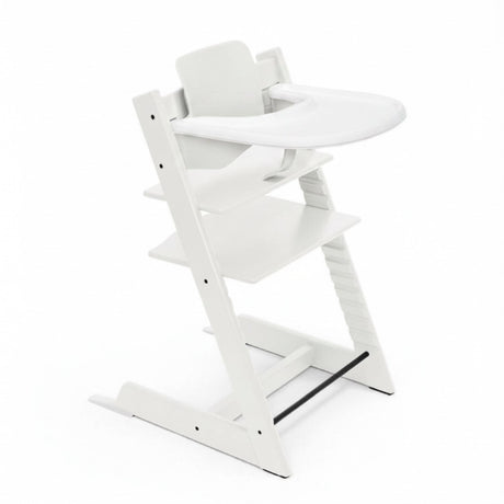 Stokke® White Tripp Trapp® Højstol + Baby Set² + Bakke Bundle