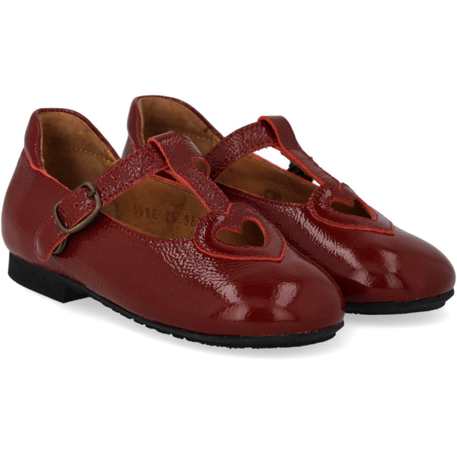 Angulus Cranberry T-Bar Ballerina Med Cut-Out Hjerte