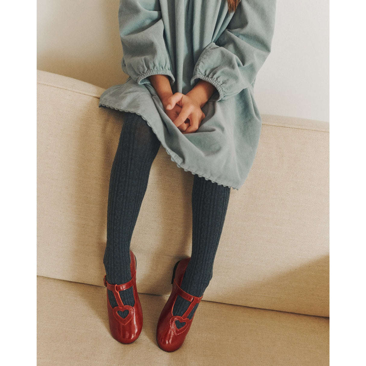 Angulus Cranberry T-Bar Ballerina Med Cut-Out Hjerte