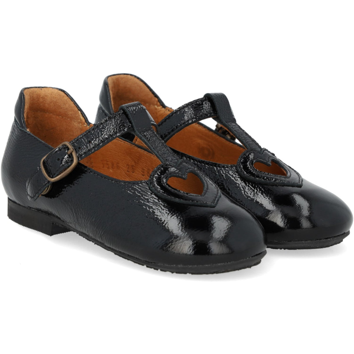 Angulus Black T-Bar Ballerina Med Cut-Out Hjerte