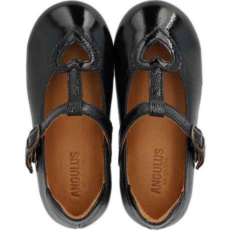 Angulus Black T-Bar Ballerina Med Cut-Out Hjerte