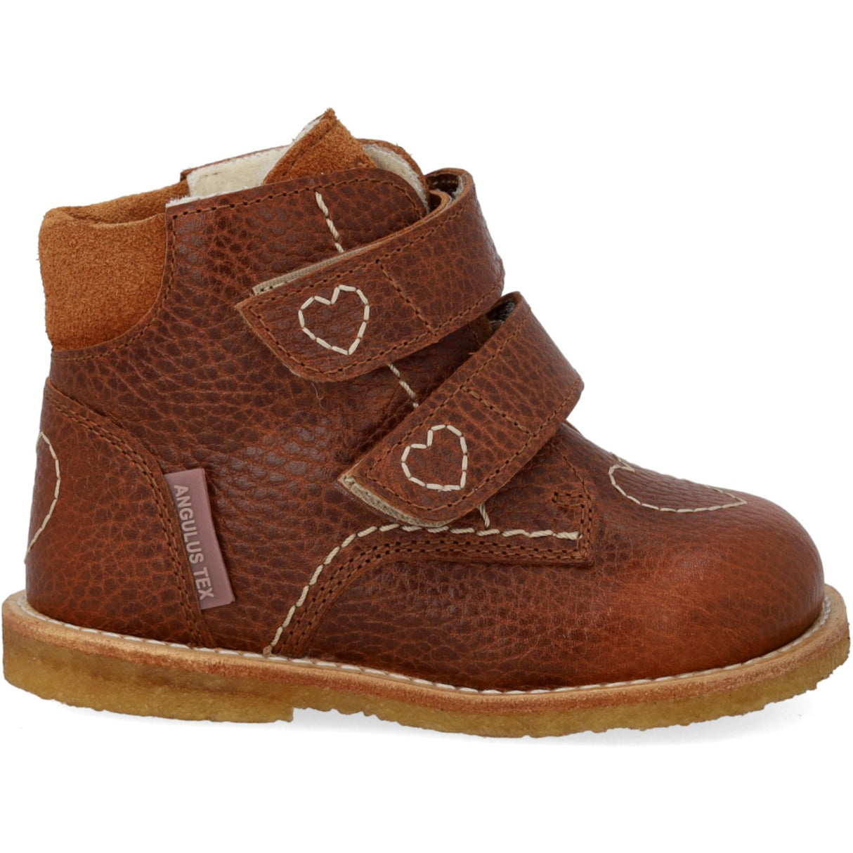 Angulus Cognac/Cognac Tex-Støvle Med Hjertedetalje