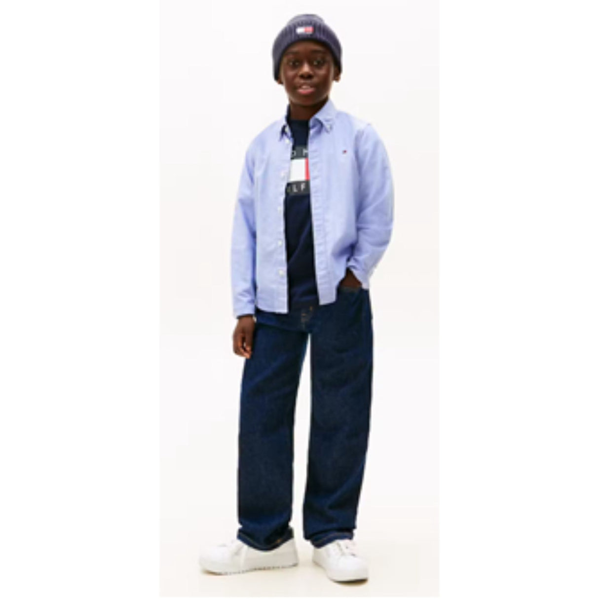 Tommy Hilfiger Calm Blue Flag Oxford Skjorte Ls