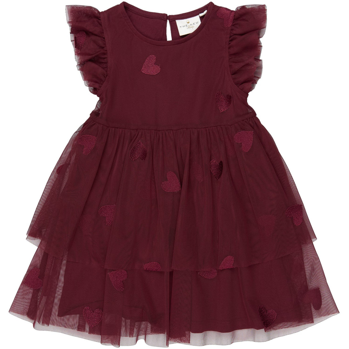 THE NEW Siblings Burgundy Emb Tn Tnstvonda S_L Mesh Kjole