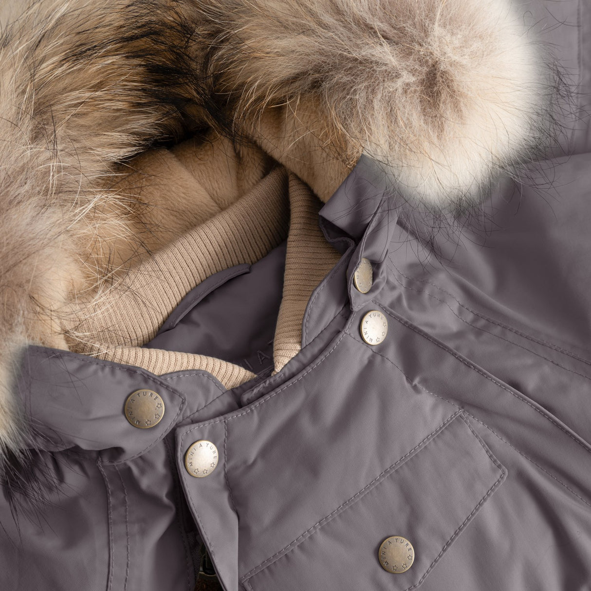 Mini A Ture Plum Kitten Matwisti Fleece Lined Flyverdragt Fur. Grs