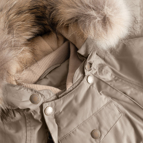 Mini A Ture Grey Brown Matwisti Fleece Lined Flyverdragt Fur. Grs
