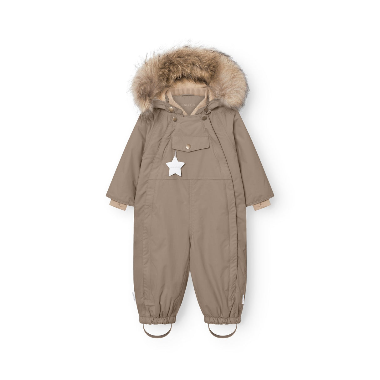 Mini A Ture Grey Brown Matwisti Fleece Lined Flyverdragt Fur. Grs