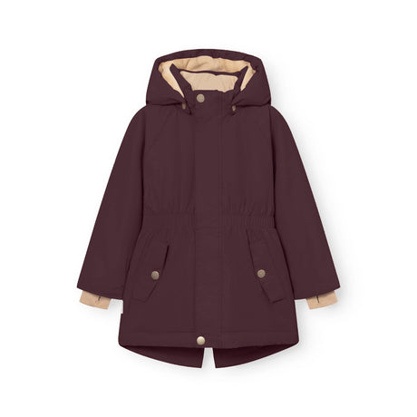 Mini A Ture Fudge Aubergine Matvikania Fleece Lined Winter Jacket. Grs